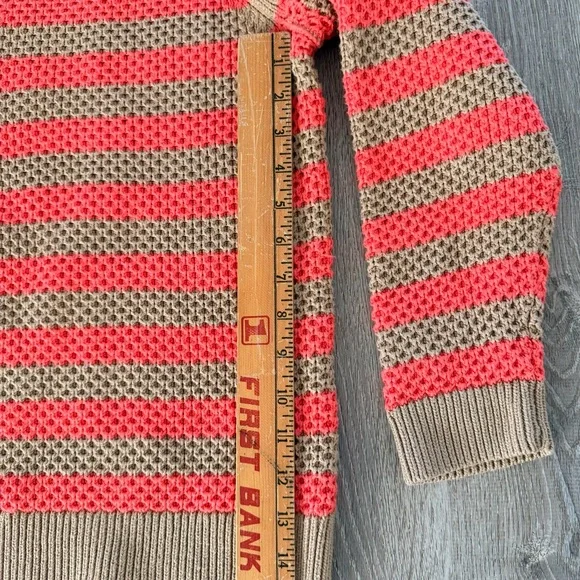 Boden classic Coral and Taupe Knit Sweater Oversized feel - Picture 4 of 9